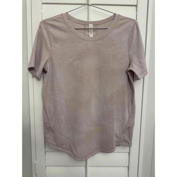 Lululemon Tops - Lululemon Long Distance Short Sleeve Pink Jacquard Alpine White Mink Berry sz 6
